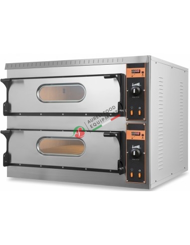 Digital electric pizza oven 4+4 pizzas diam. 36 cm