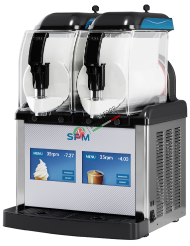 GT TOUCH 2  Frozen yogurt, soft serve ice cream machine, sorbet, slush machine 2x5 liters insulated bowls black color