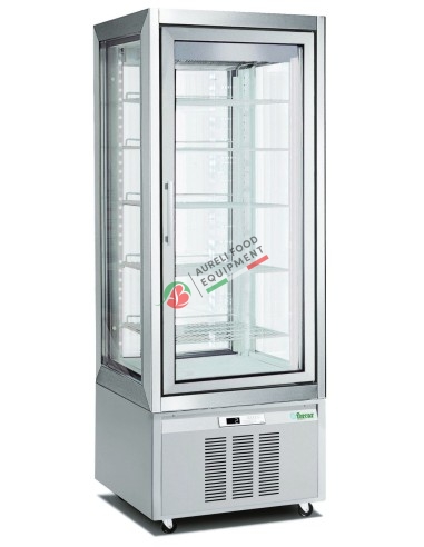 FOUR SIDES SHOW CASE. VENTILATED REFRIGERATION -2/+15°C. WIRE SHELVES. G-VGP420TN silver color