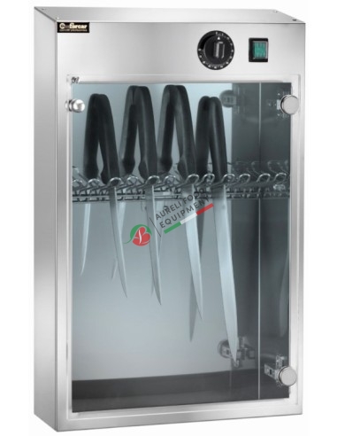 UV steriliser cabinet for 10 knives mod. SUV10 dim. 430x160x640H mm