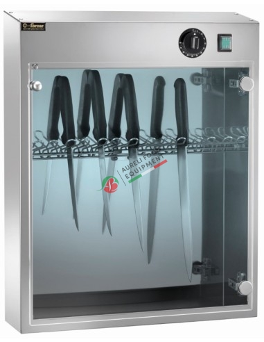 UV steriliser cabinet for 14 knives mod. SUV14 dim. 540x160x640H mm