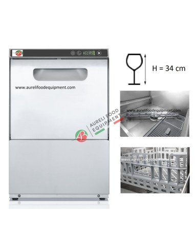 Electronic dishwasher basket 50x50 cm H 34 cm equipped with detergent dosing pump