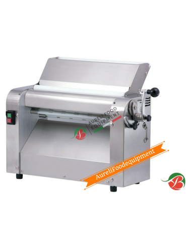 DOUGH SHEETER WITH STAINLESS ROLLS OF WIDTH mm. 420 with application pasta cutting machine