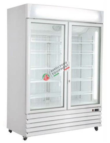 Static display case and freezer for ice cream NO FROST 2 glass doors temp. -22°C /-25°C dim. 122x70x198H cm - capacity 800 L