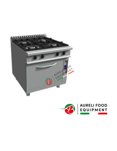 Four burners gas range - model with electric oven - dim. 80x90x85H cm kw 19.9