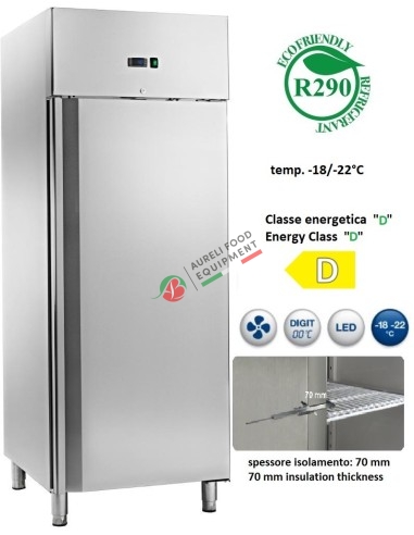 Armadio frigorifero ventilato BT GN 2/1 gas ecologico temp. -18/-22°C capacità 650 L