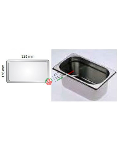 GN 1/3 stainless steel pan dim. 176x325 mm