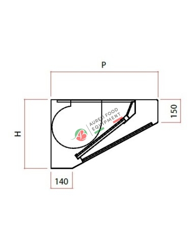 Cappa a parete snack con elettroventilatore dim. 220x70x45H cm