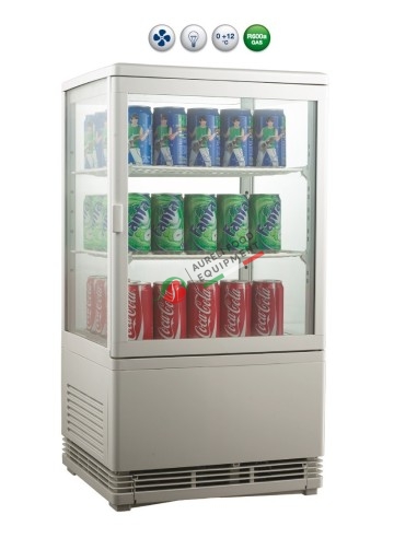 4 Side glass refrigerated cabinet 58 L White