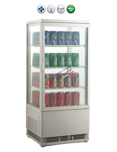 4 Side glass refrigerated cabinet 78 L White