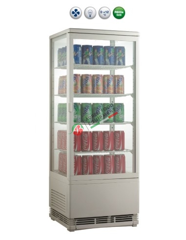 4 Side glass refrigerated cabinet 98 L White