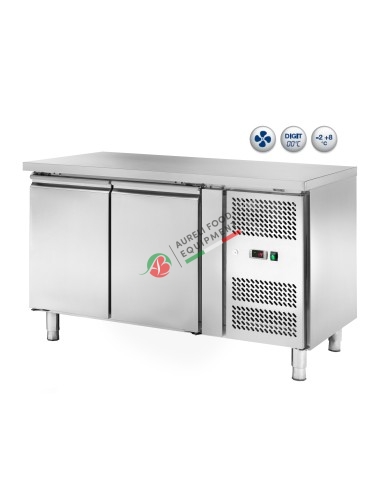 Ventilated refrigerated counter GN 1/1 temp. -2/+8°C - 2 doors  dim. 136x70x85H cm