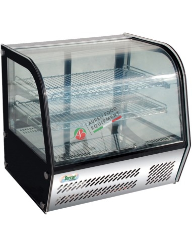 Table top refrigerated show-case with curved glass temp. +2/+8°C - capacity 100L dim. 695Wx462Dx670H mm