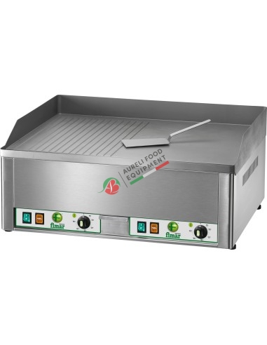 Electric fry-top - dual grooved and smooth cooking top dimensions 65x48 cm - 400V 3PH