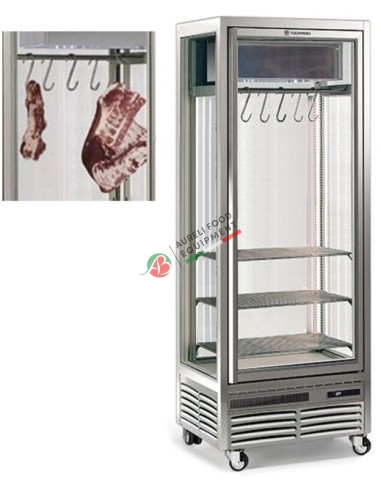 Vertical display with grids and hooks for meat, mod. MEAT 302 dim. 73x62,5x201,5H cm