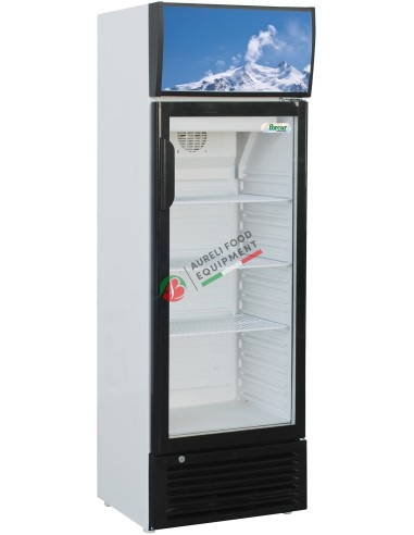 Frigorifero porta a vetri refrigerazione statica con ventilatore capacità 171L dim. 550x450x1650H mm