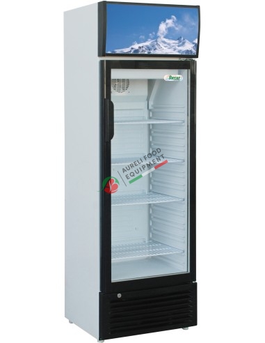 Frigorifero porta a vetri refrigerazione statica con ventilatore capacità 244 L