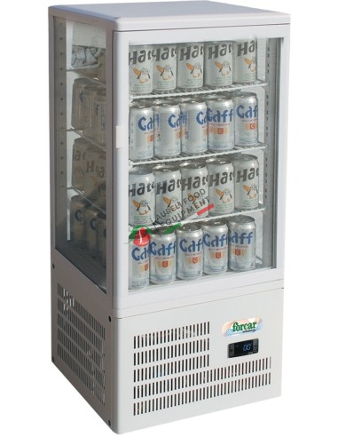 Four display sides cabinet with ventilated refrigeration dim. 42,8Lx38,6Px92,7H cm - capacity 58 L