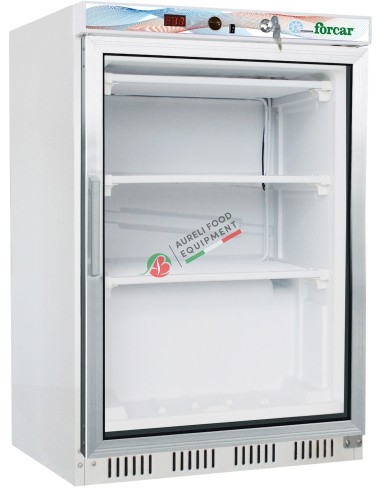 Refrigerated cabinet temp. -18/-22°C with static refrigeration and fan - glass door - capacity 120 L