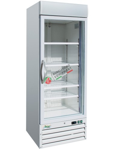 Low temperature ventilated refrigerated cabinet - glass door - capacity 578 L