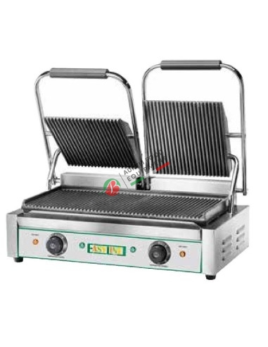 Grooved double plates cast iron cooking grill mod. EG03