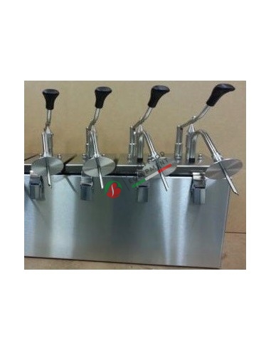 Dosatore in acciaio inox 18/8 con ago e pompa a leva con 4 contenitori da 2,5 + 2,5 + 2,5 + 2,5 l. - trasporto gratuito
