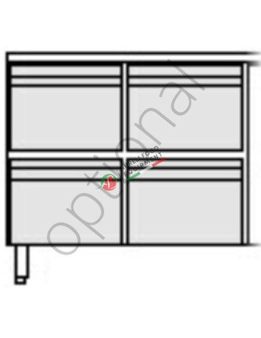 4 (2+2) drawers kit for GN 1/1 COUNTERS