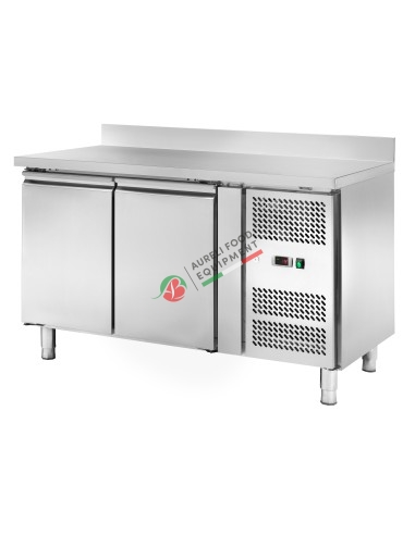 Ventilated refrigerated counter GN 1/1 temp. -2/+8°C - 2 doors with raised back dim. 136x70x95H cm