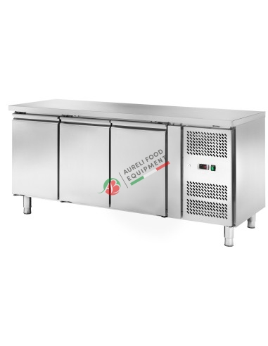 Ventilated refrigerated counter 3 doors GN 1/1 temp. -2/+8°C dim. 179,5x70x85H cm