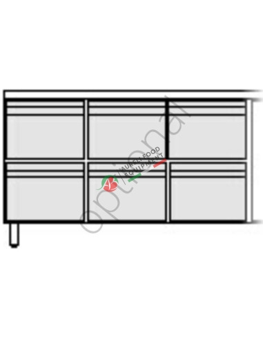 6 (2+2+2) drawers kit for GN 1/1 COUNTERS