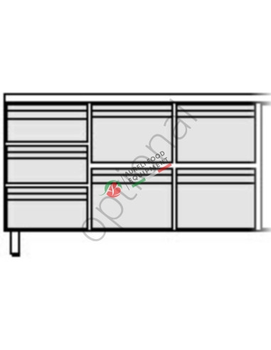 7 (3+2+2) drawers kit for GN 1/1 COUNTERS