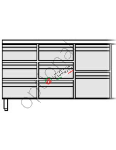 8 (3+3+2) drawers kit for GN 1/1 COUNTERS