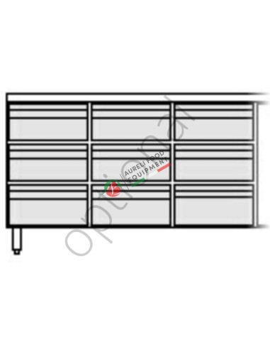 9 (3+3+3) drawers kit for GN 1/1 COUNTERS