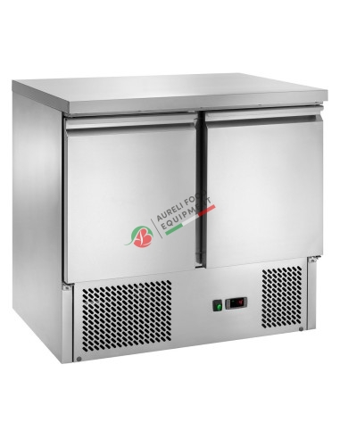 Saladette refrigerata statica 2 sportelli temp. +2/+8°C dim. 90Lx70Px85H cm