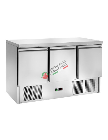Static refrigerated saladette 3 doors temp. +2/+8°C dim. 136,5Wx70Dx87H cm