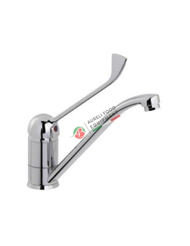 One hole mixer with chromed clinical lever and swinging spout