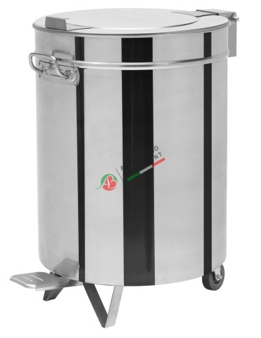 Stainless steel round waste bin capacity 50lt