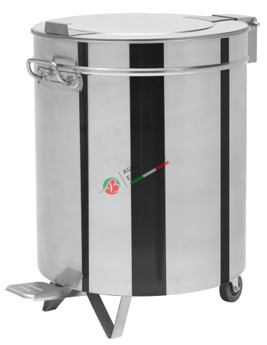 Stainless steel round waste bin capacity 75lt