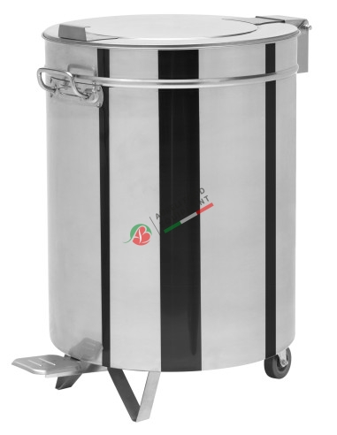 Stainless steel round waste bin capacity 100lt