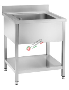 LAVELLO INOX RETTANGOLARE 420X370 P145MM SNG 4237