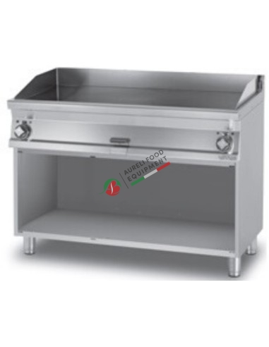 Gas smooth griddle on open cabinet dim. 120x70,5x90H cm - plate cm. 116x51 - 2 cooking areas