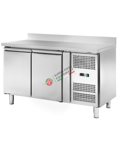 Ventilated refrigerated pastry counter temp. -2/+8°C- 2 doors with raised back dim. 151x80x95H cm