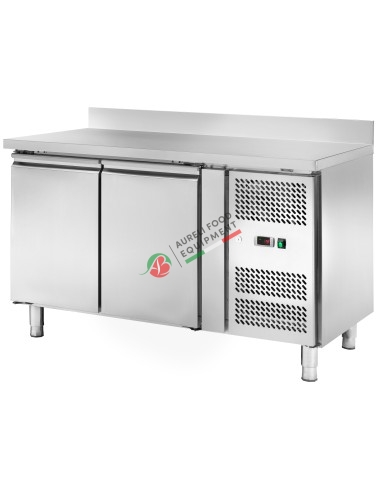 Ventilated refrigerated counter temp. -2/+8°C- 2 doors with raised back dim. 136x60x96H cm