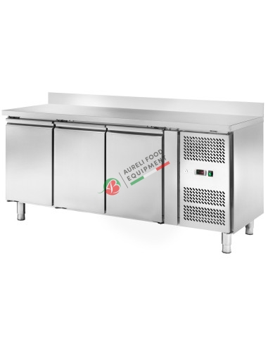 Ventilated refrigerated counter temp. -2/+8°C - 3 doors with raised back dim. 179,5x60x96H cm