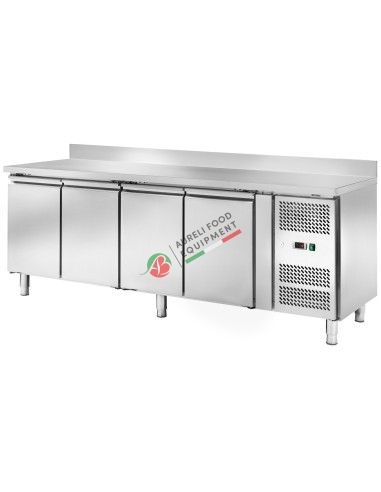 Ventilated refrigerated counter temp. -2/+8°C - 4 doors with raised back dim. 223x60x96H cm