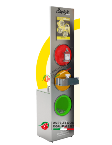 Piantana Stoplight porta dispenser manuale in acciaio AISI 304