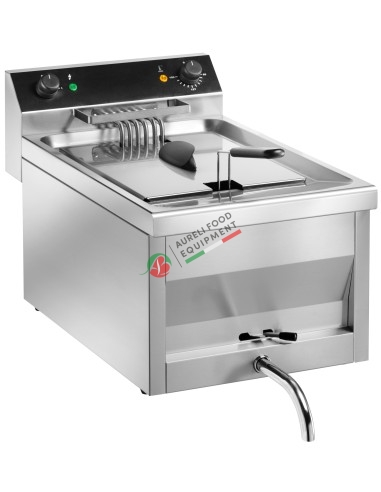 Electric Fryer (oil capacity 12 lt) equipped with oil drain faucet