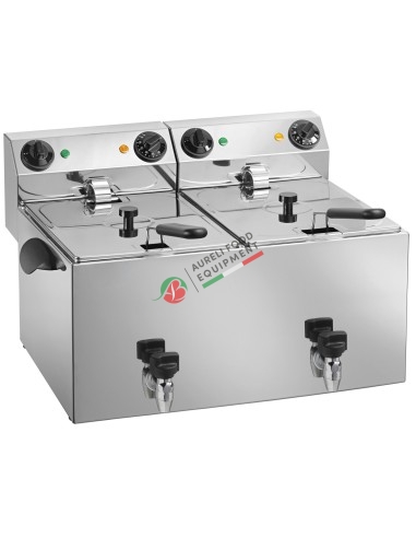 Electric fryer 6+6 lt equipped with safety faucet