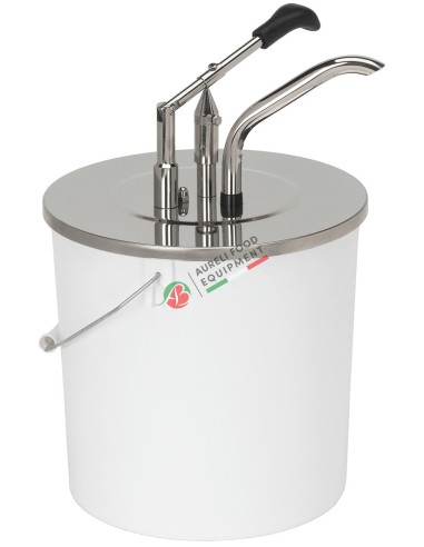Lever-action dispeser, specially designed for sauce Tzigane, with stainless steel 18/8 lid with plastic busket included 5L