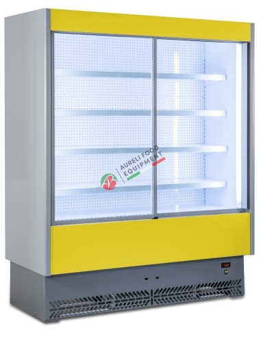 Open Wall Display Cabinet VULCANO for dairy products +3/+5 °C sliding doors dim. 135x56,5/65x195,8H cm